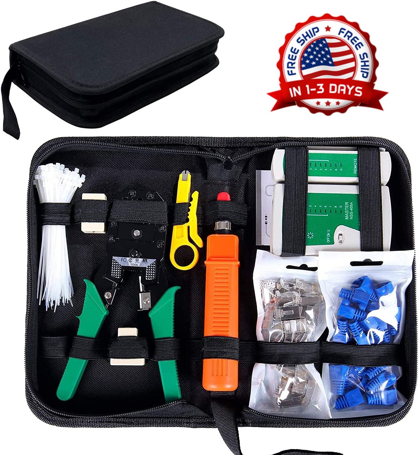 Kit De Herramientas De Red Para Cat5 /Cat5E,9-en-1, Negro, Nuevo 2022