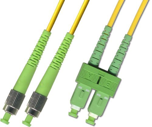 15M Singlemode Duplex Fiber Optic Cable 9/125 FC APC SC Patch Cable Patch Cord