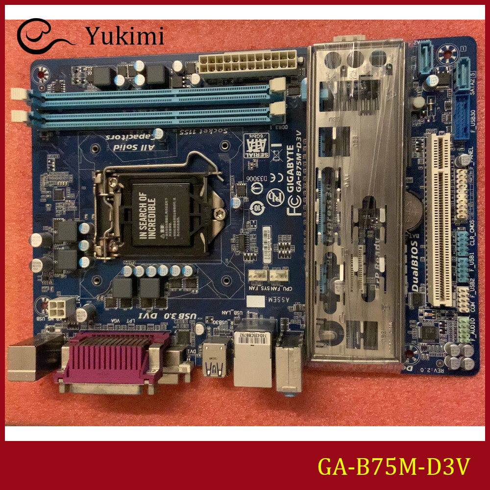 FOR GIGABYTE GA-B75M-D3V DDR3*2 DVI VGA 16GB LGA 1155 Micro ATX Motherboard Test