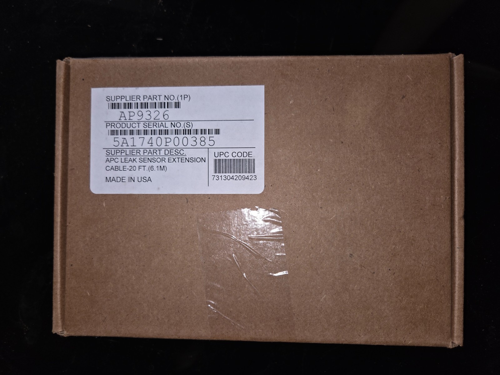 APC AP9326 Leak Sensor Extension Cable 20 ft (6.1m) - NEW