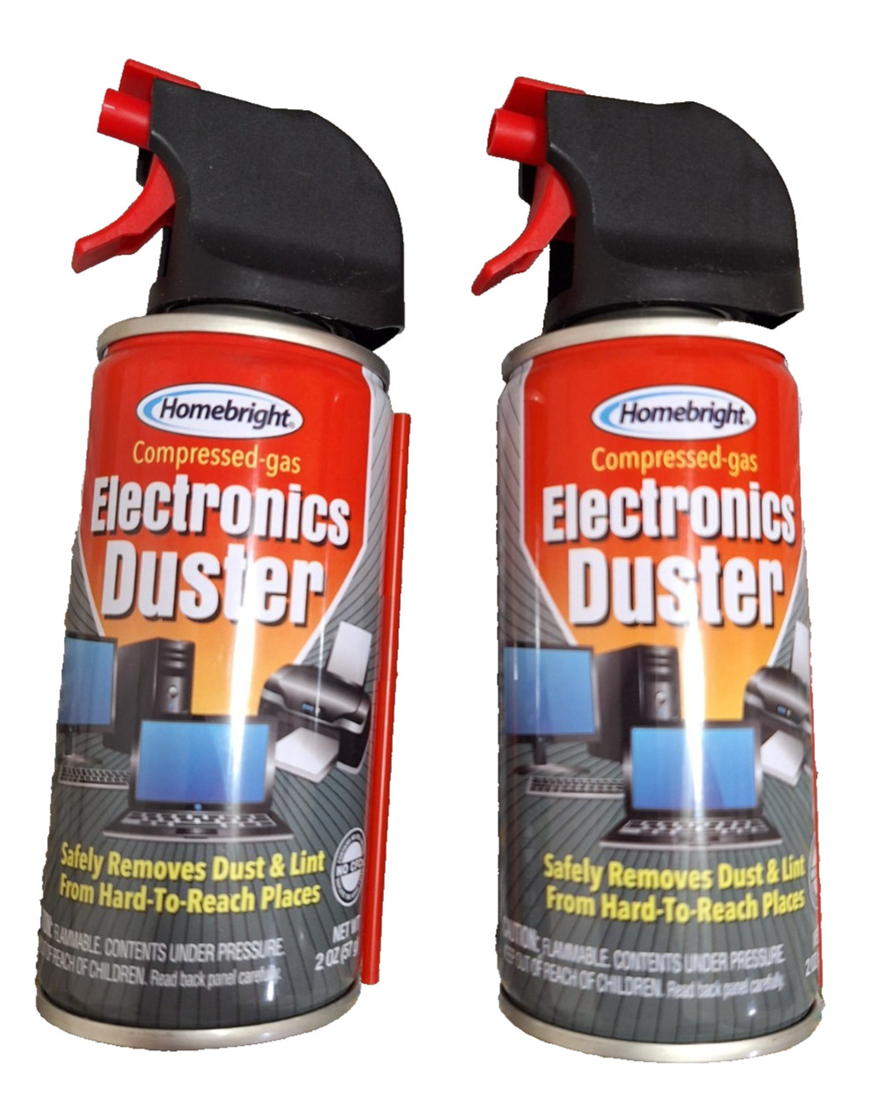 Air Duster Cans Spray 2 oz. Electronics Computer Keyboard 2oz. Pack of 2