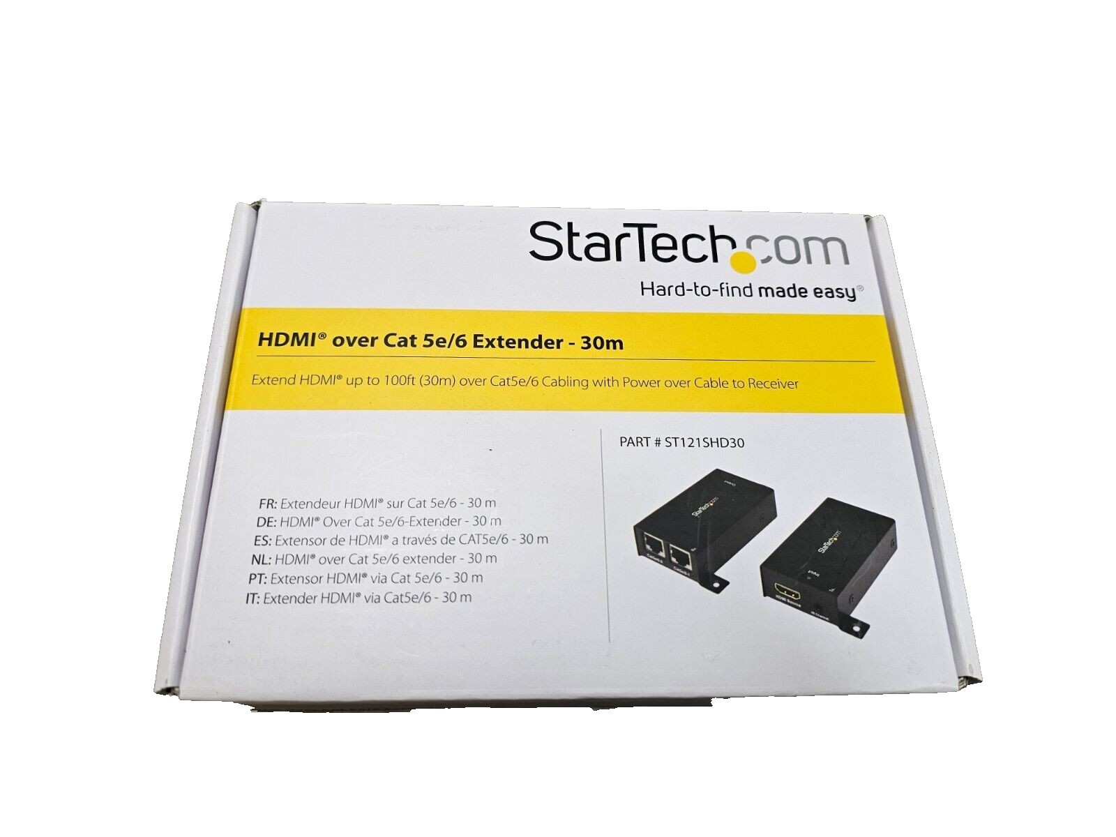 Startech HDMI Over Cat 5e/6 Extender with IR - 100 ft (30m) Power Free