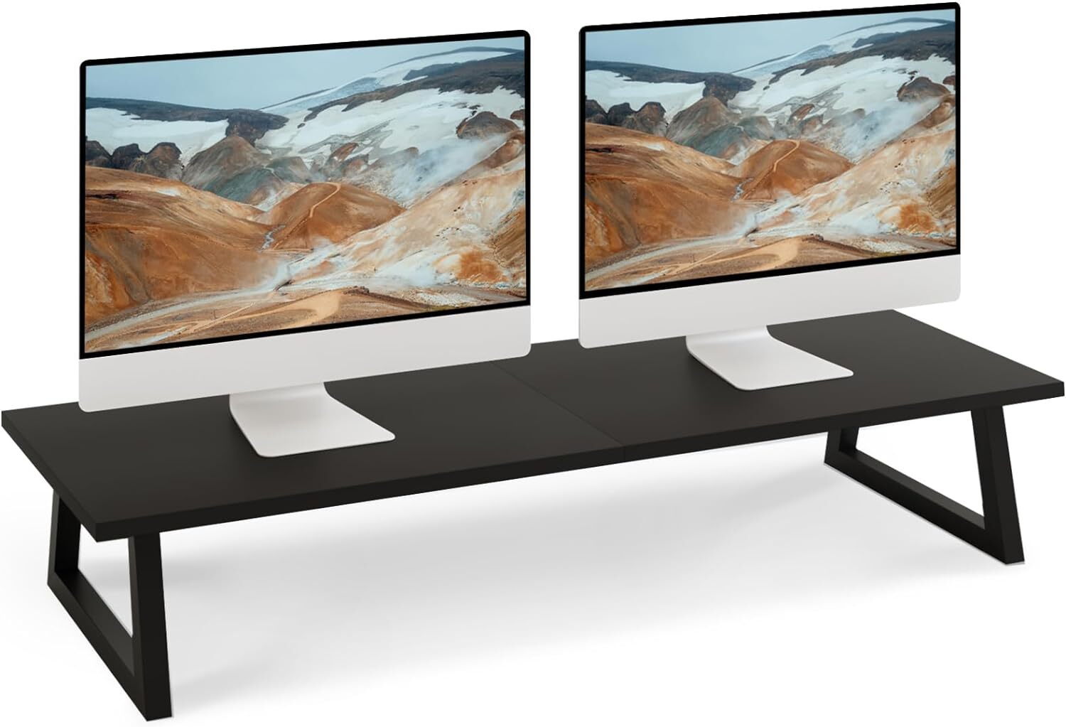 TEAMIX 31.5 inch Dual Monitor Riser, Long Black inch, 