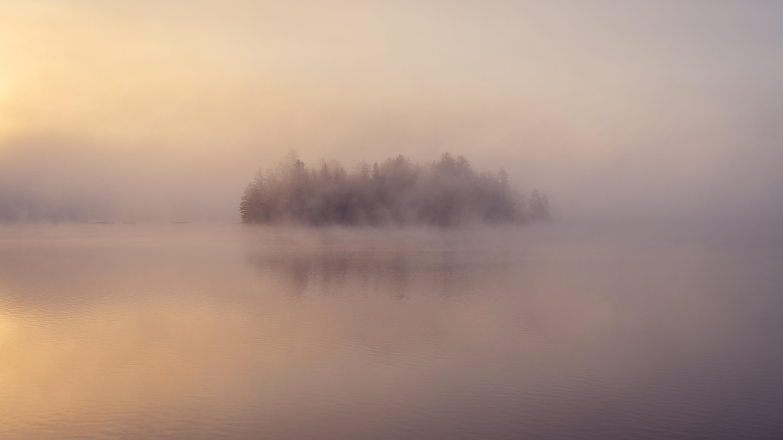 Landscape lake canada mist sunset winter frost nature Custom Gaming Mat Desk