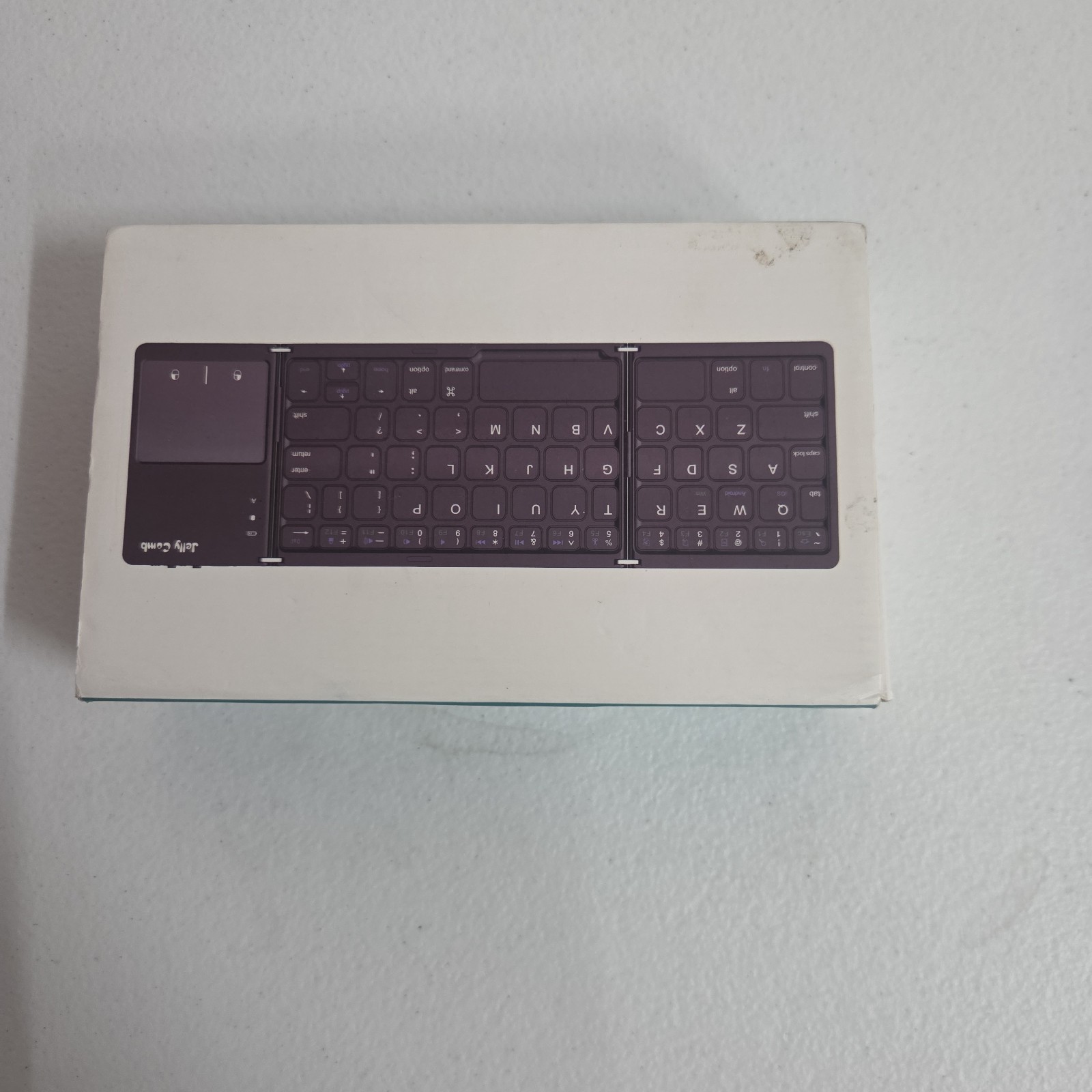 Jelly Comb Foldable Bluetooth Keyboard QWERTY Touchpad - Black