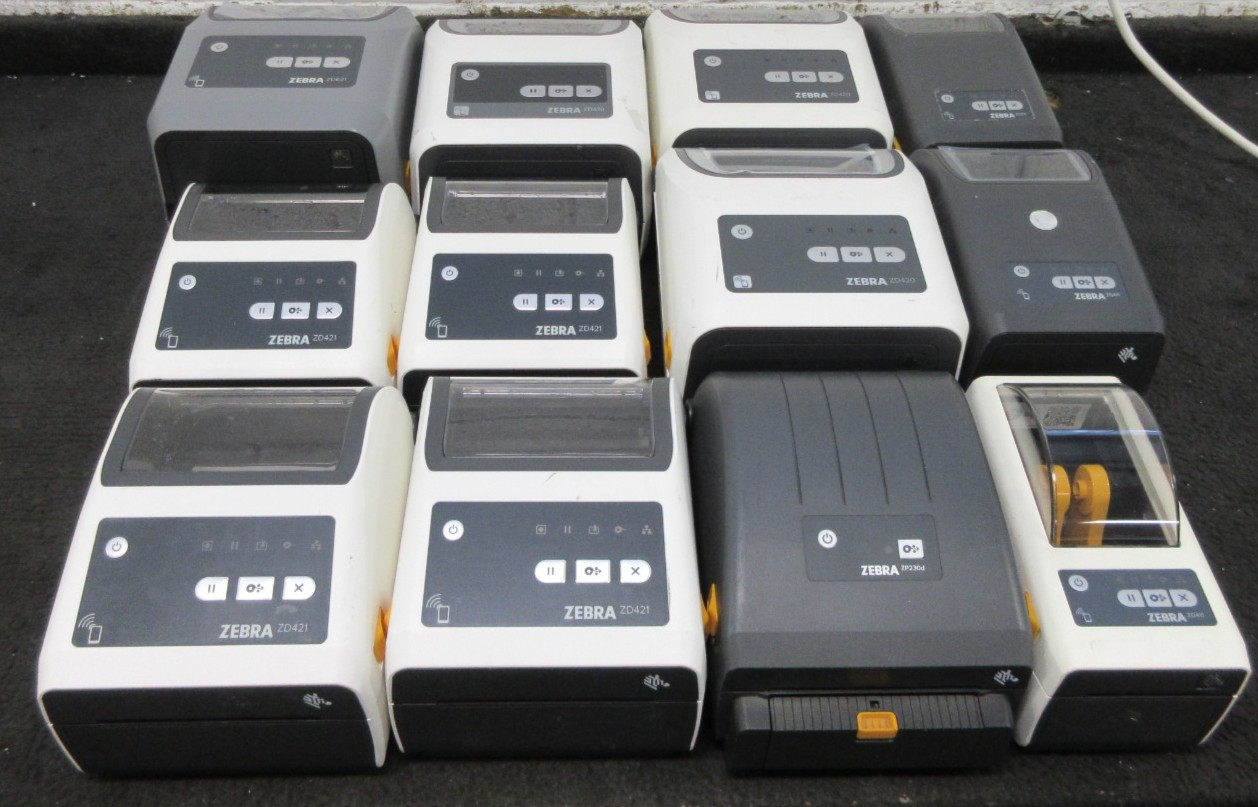 LOT OF 12 Zebra ZD420/ZD421/ZD410 Thermal Label Printer