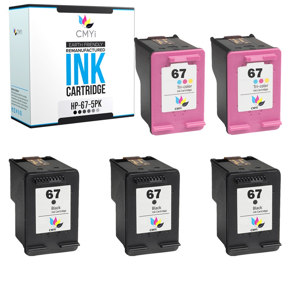 CMYi 5PK Compatible HP 67 Printer Ink Cartridges for DeskJet 4220e 4252e 4255e