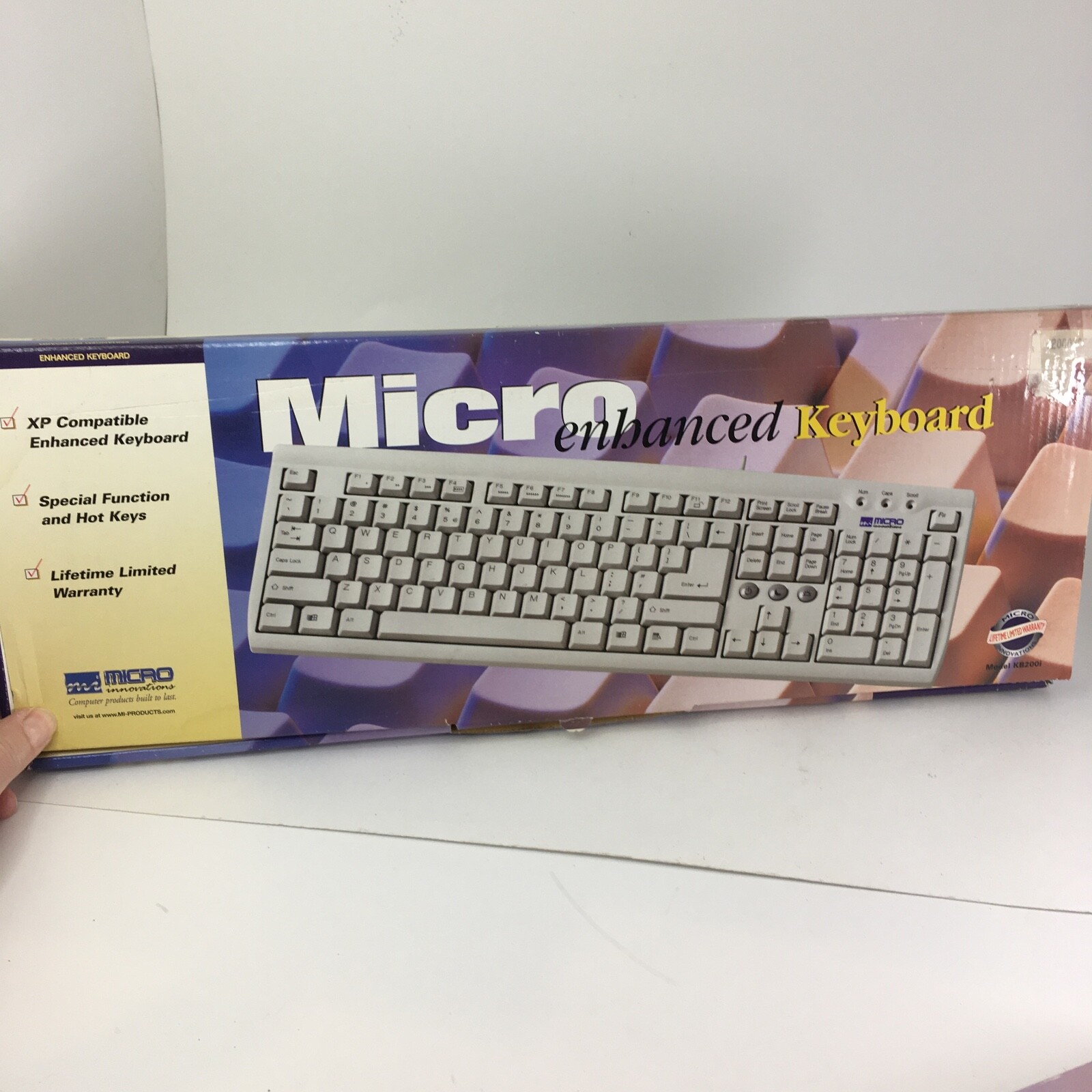 LOT 2 Micro Innovations KB-200i Wired Enhanced Keyboard PS/2 -- NEW OLD STOCK --