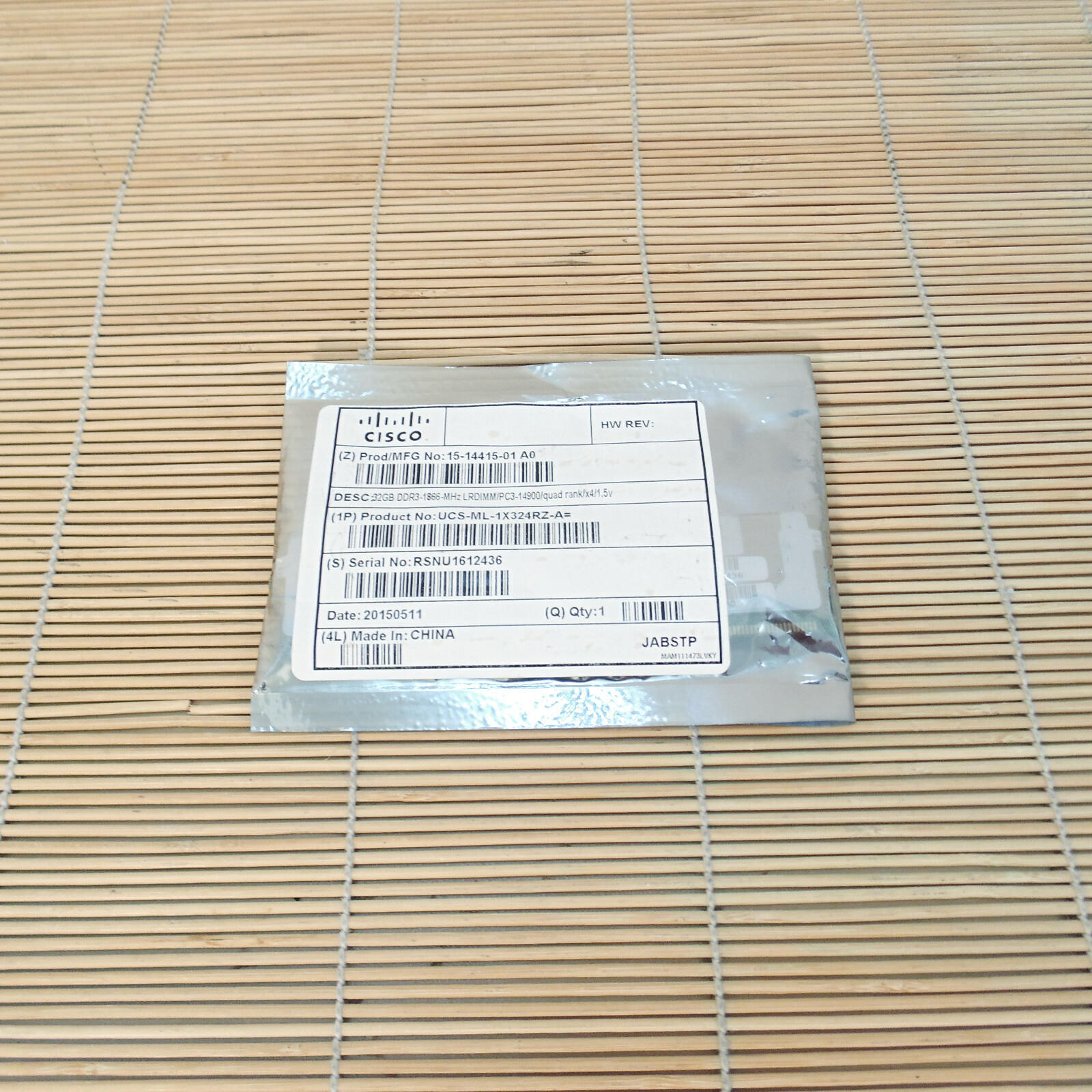 New Cisco UCS-ML-1X324RZ-A 32GB DDR3-1866-MHz LRDIMM PC3-14900L New