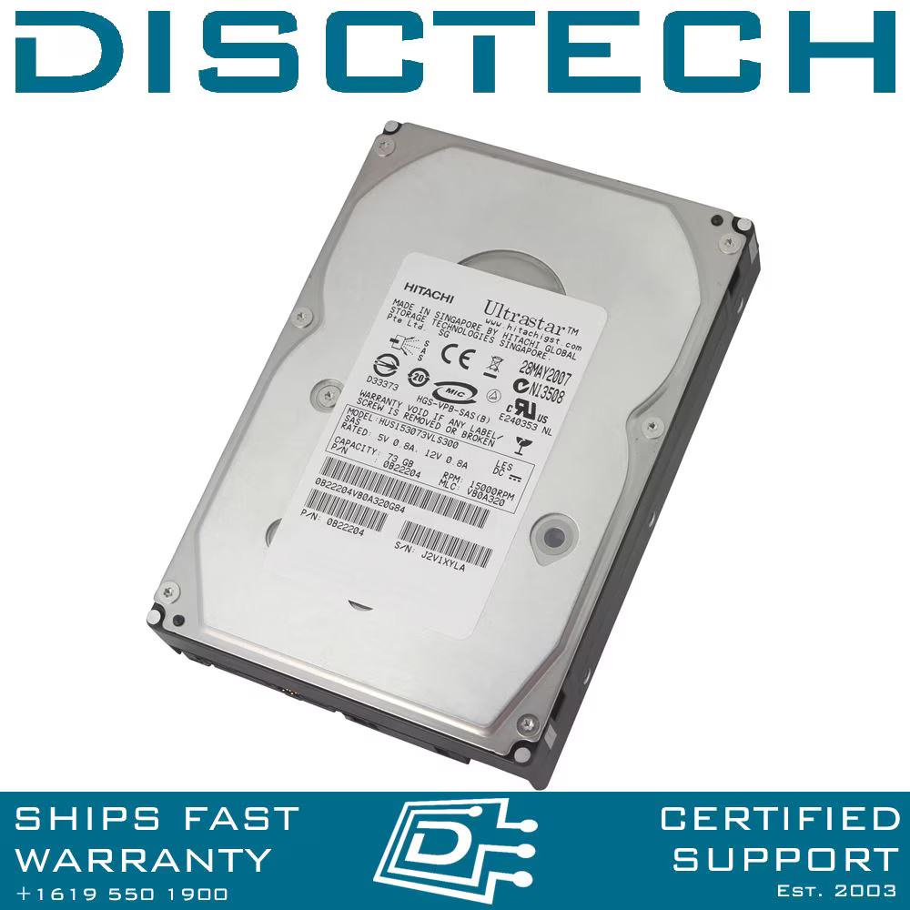 Hitachi 0B22204 HUS153073VLS300 SAS Hard Drive