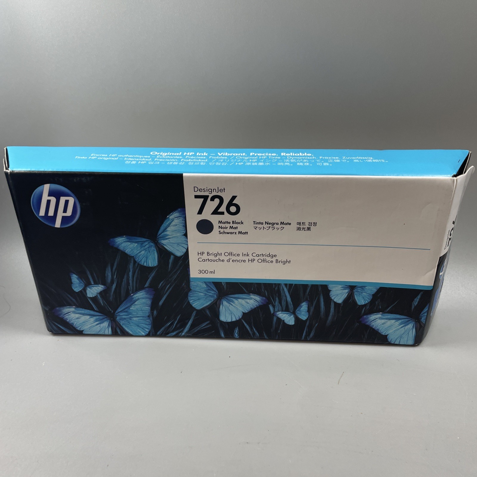 Genuine HP 726 Matte Black CH575A 300ml Ink Cartridge - OPEN BOX SEALED BAG 2023