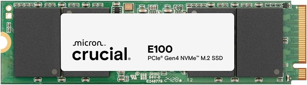 Crucial E100 480GB NVMe M.2 PCIe Gen4 SSD | Up to 4700MB/s | Laptop & Desktop