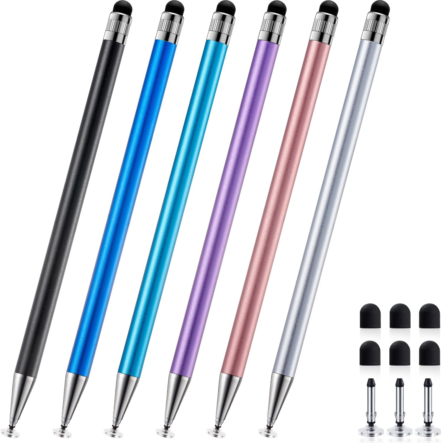 ChaoQ Stylus(6 Pcs),Stylus Pen for Touchscreen,2-in-1 Stylus Pen