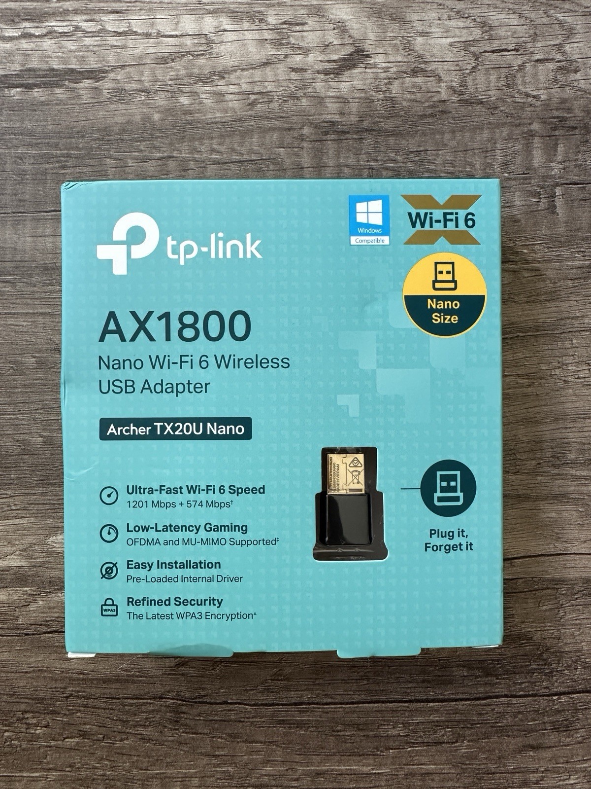 TP-Link Archer TX20U Nano AX1800 WiFi 6 USB Adapter Dual Band WPA3 Windows 11 10