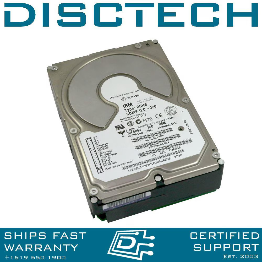 IBM 08L8405 UltraStar 36XP Model 36D / DRHS-36D 3.5 inch HH 36GB 7.2k drive