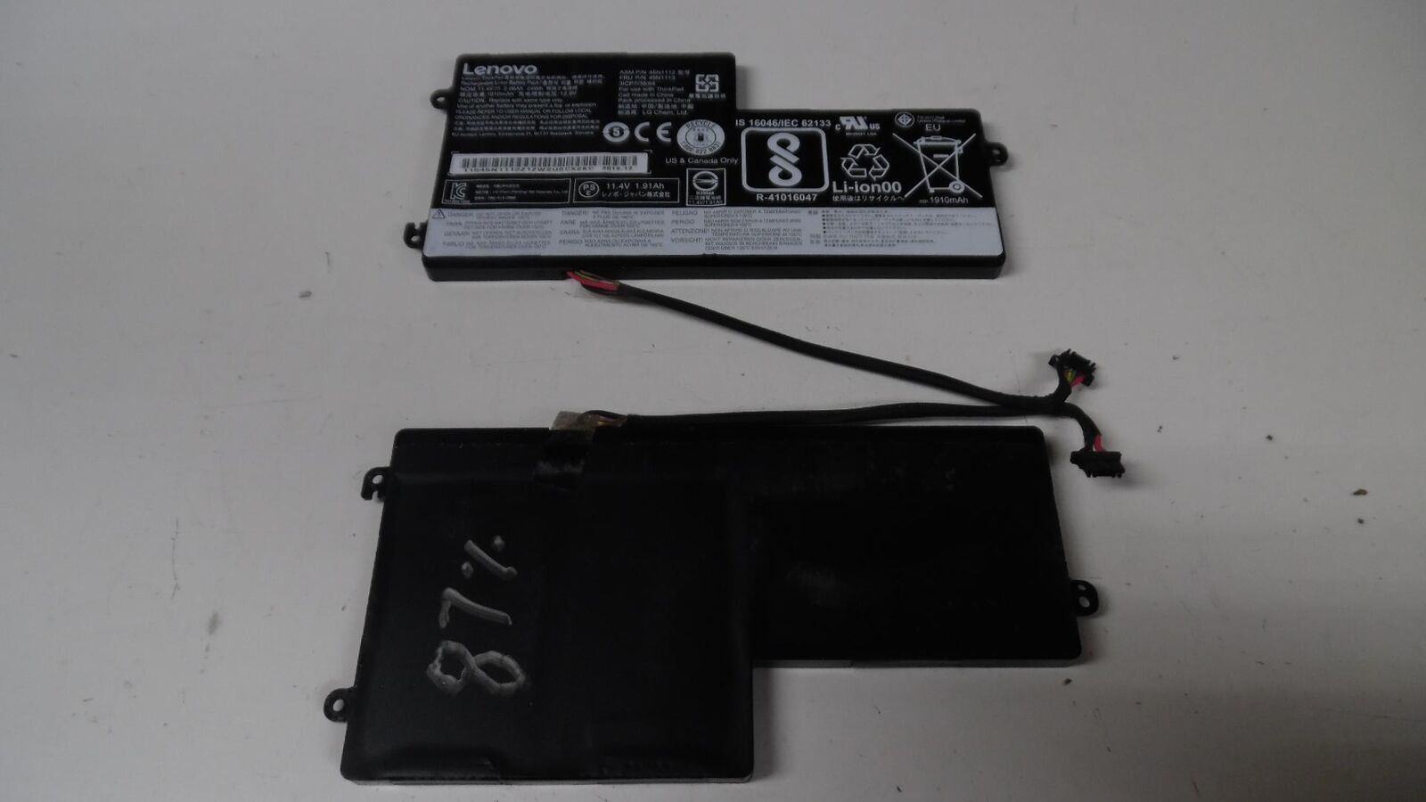 Pair of Lenovo ThinkPad T460 - 11.1V 1930mAh Batteries - 45N1773 - 67% Health