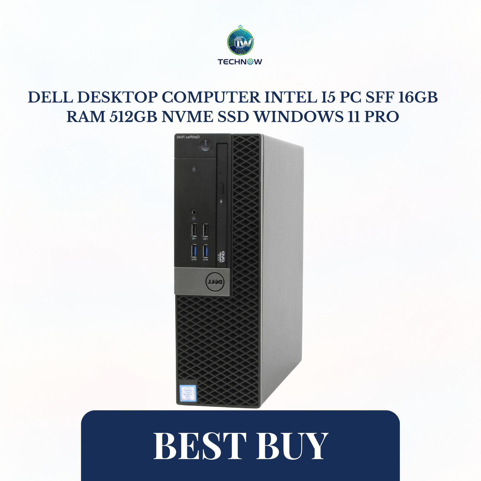 Dell Desktop Computer Intel i5 PC SFF 16GB RAM 512GB NVMe SSD Windows 11 Pro