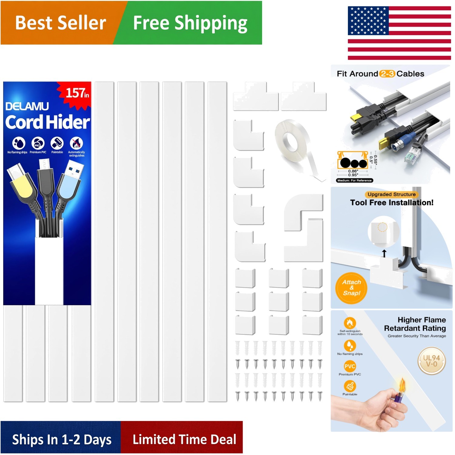 157in Cord Hider for Stylish Cable Management - Safe & Elegant Design