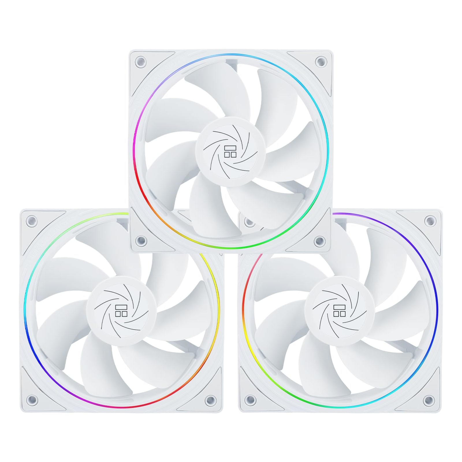 Thermalright TL-S12RW X3 3 Pack 120mm White Reverse PWM ARGB PC Fans 1500RPM