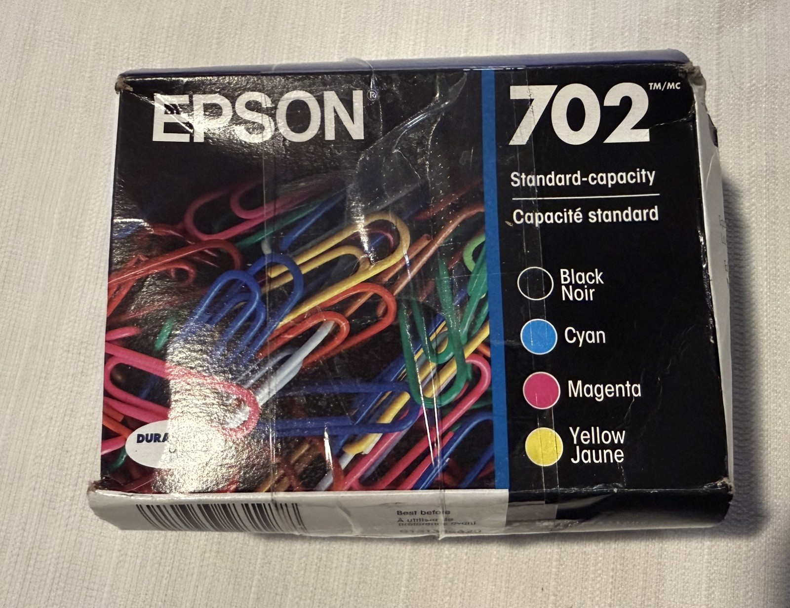 Genuine Epson 702 Color Ink Cartridge CYMB 4 Pack OEM New Sealed Exp 12/2028
