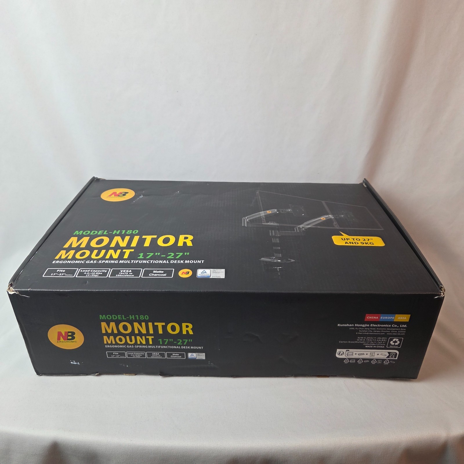 North Bayou NB Ergonomic H180 Laptop Monitor Mount 17"-27" Gas-Spring