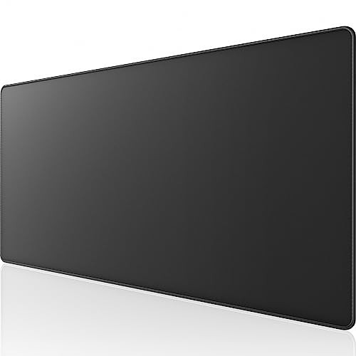 Oversized Gaming Mouse Pad 47.3 x 23.6 in Black Desk Mat Non-Slip Rubber Base