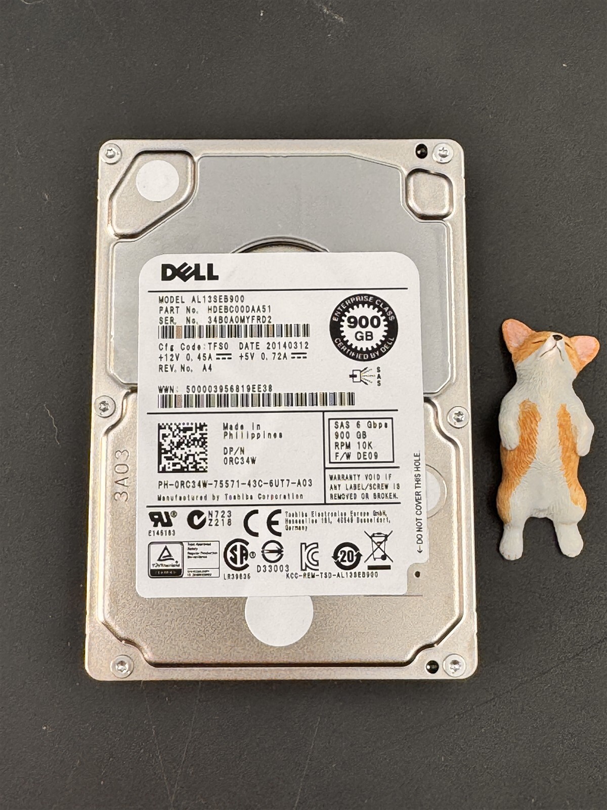 Dell 900GB 10K SAS 6Gbps 2.5" Enterprise HDD RC34W 0RC34W AL13SEB900