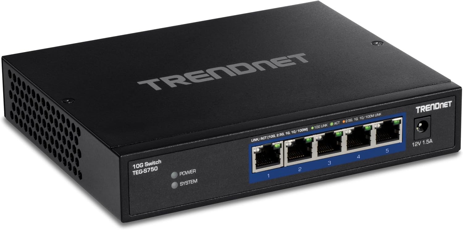 TRENDnet TEG-S750,RENEWED, 5-Port 10G Switch