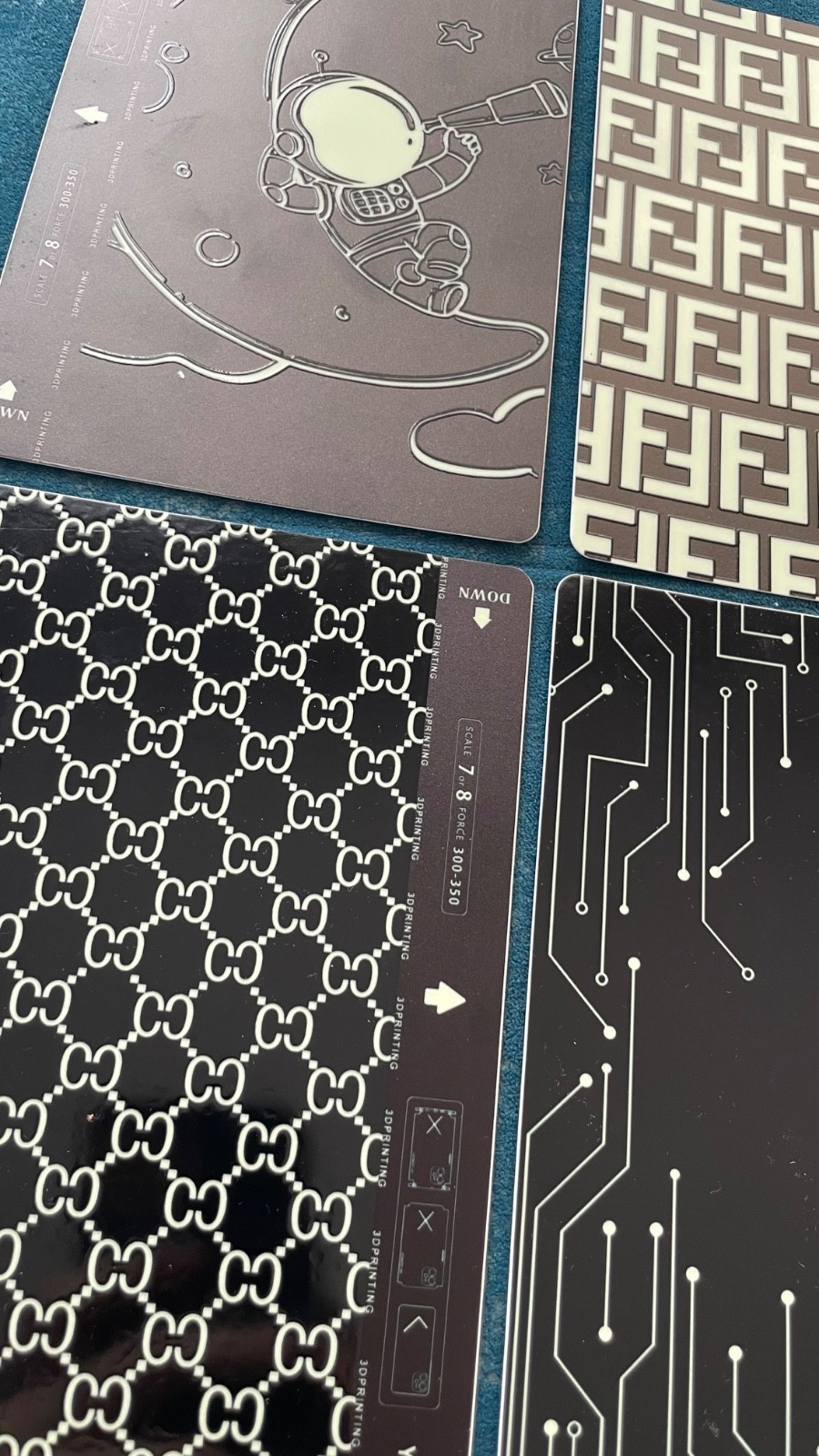 6 Pieces 3D Texture Build Plates for 3D printers