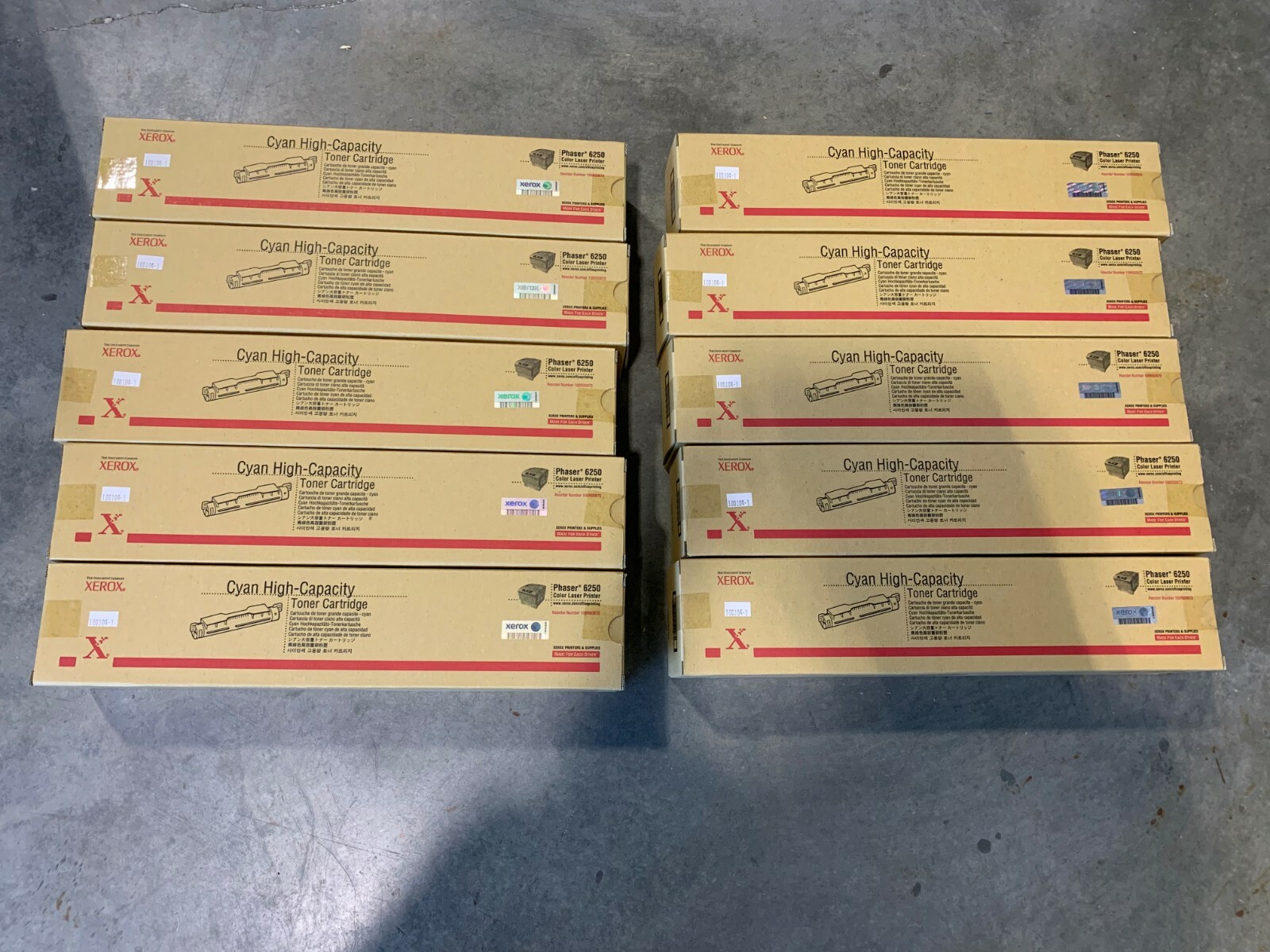 Genuine Xerox 6250 Cyan Toner 106R00672 Lot of 10 Factory Sealed