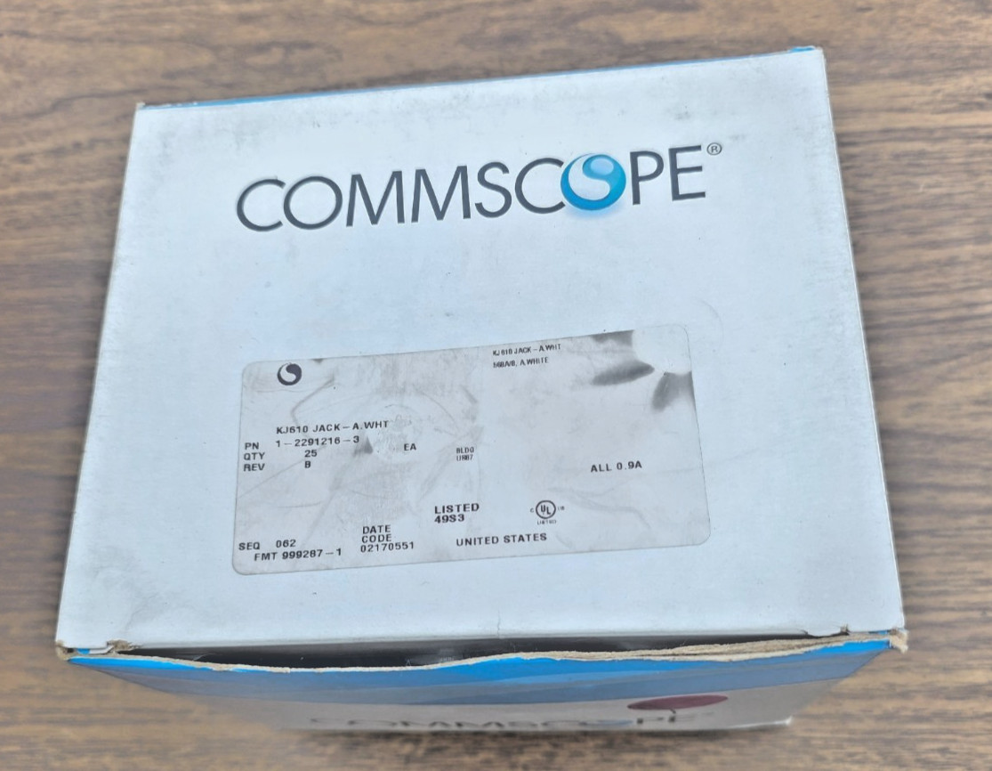 Commscope KJ610 White  Jack 568A/B (NEW 25) RETAIL BOX USA MADE