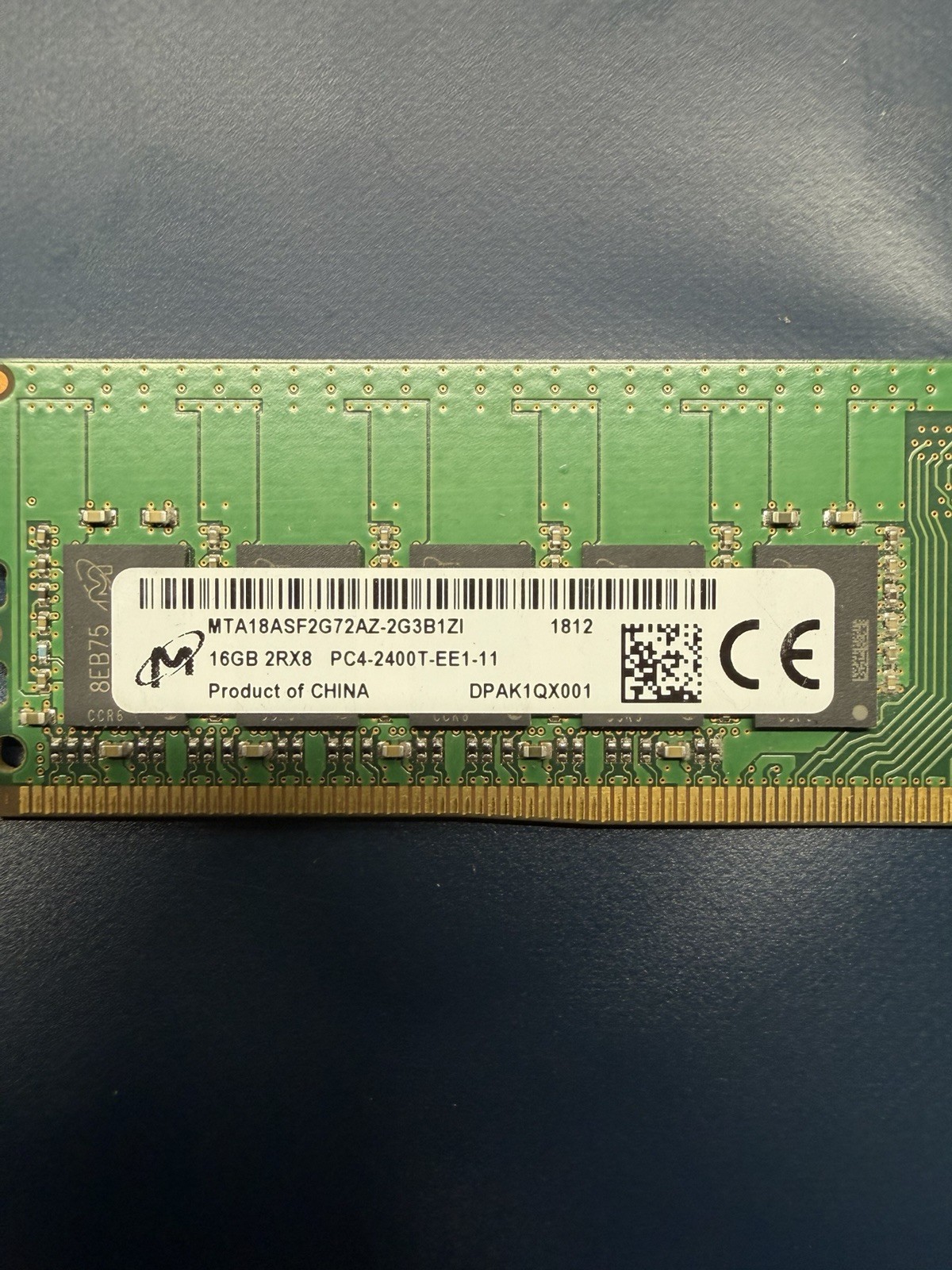 Micron 16GB DDR4-2400 ECC UDIMM 2Rx8 MTA18ASF2G72AZ-2G3B1ZI Dell Server Tested