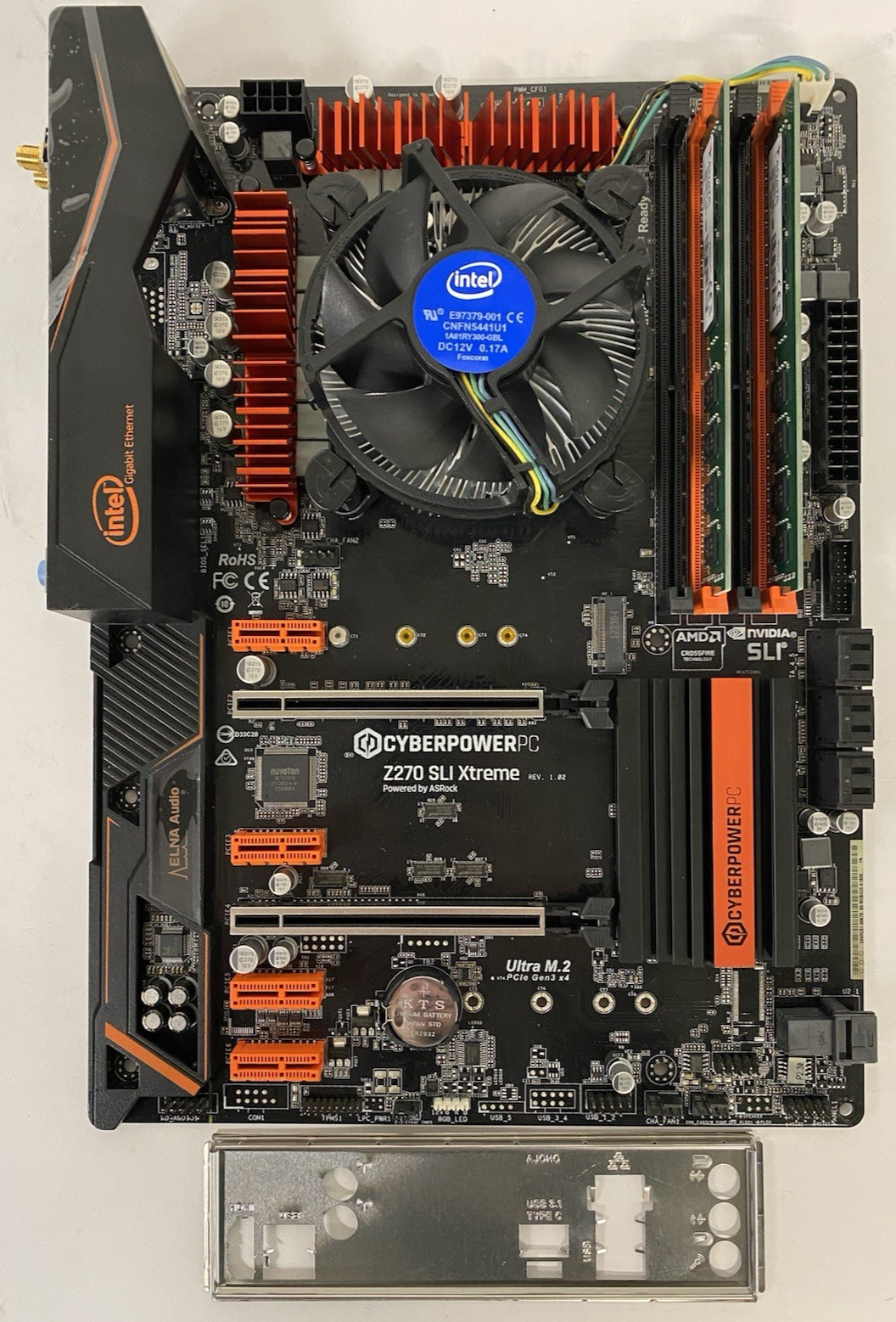 ASRock CyberpowerPC Z270 SLI Xtreme ATX w/ IO Shield + Intel i5-7400 + 8Gb DDR4