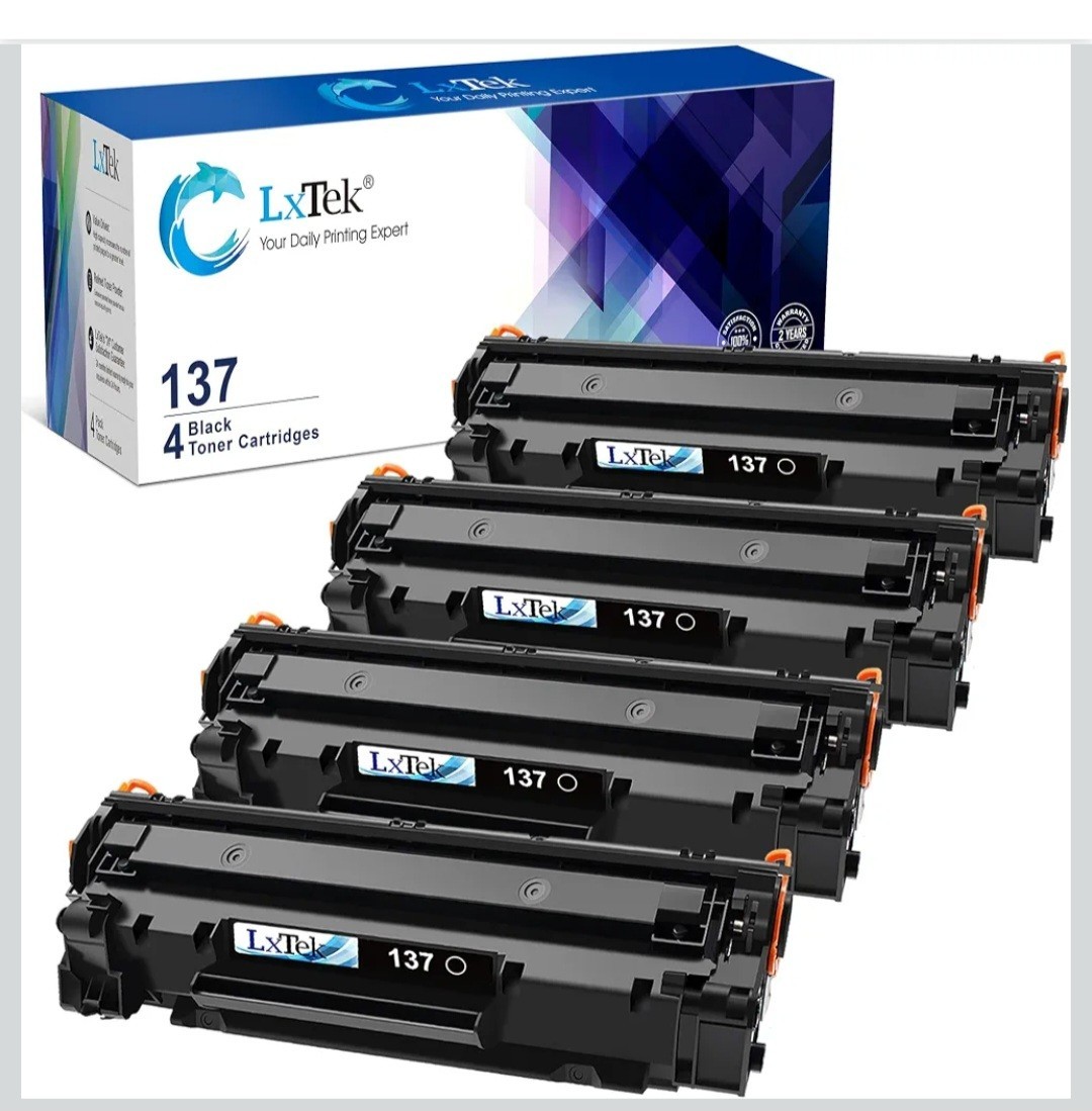LxTek 137 CRG-137 Black Toner Cartridge for Canon 137 - 4 Pack Sealed