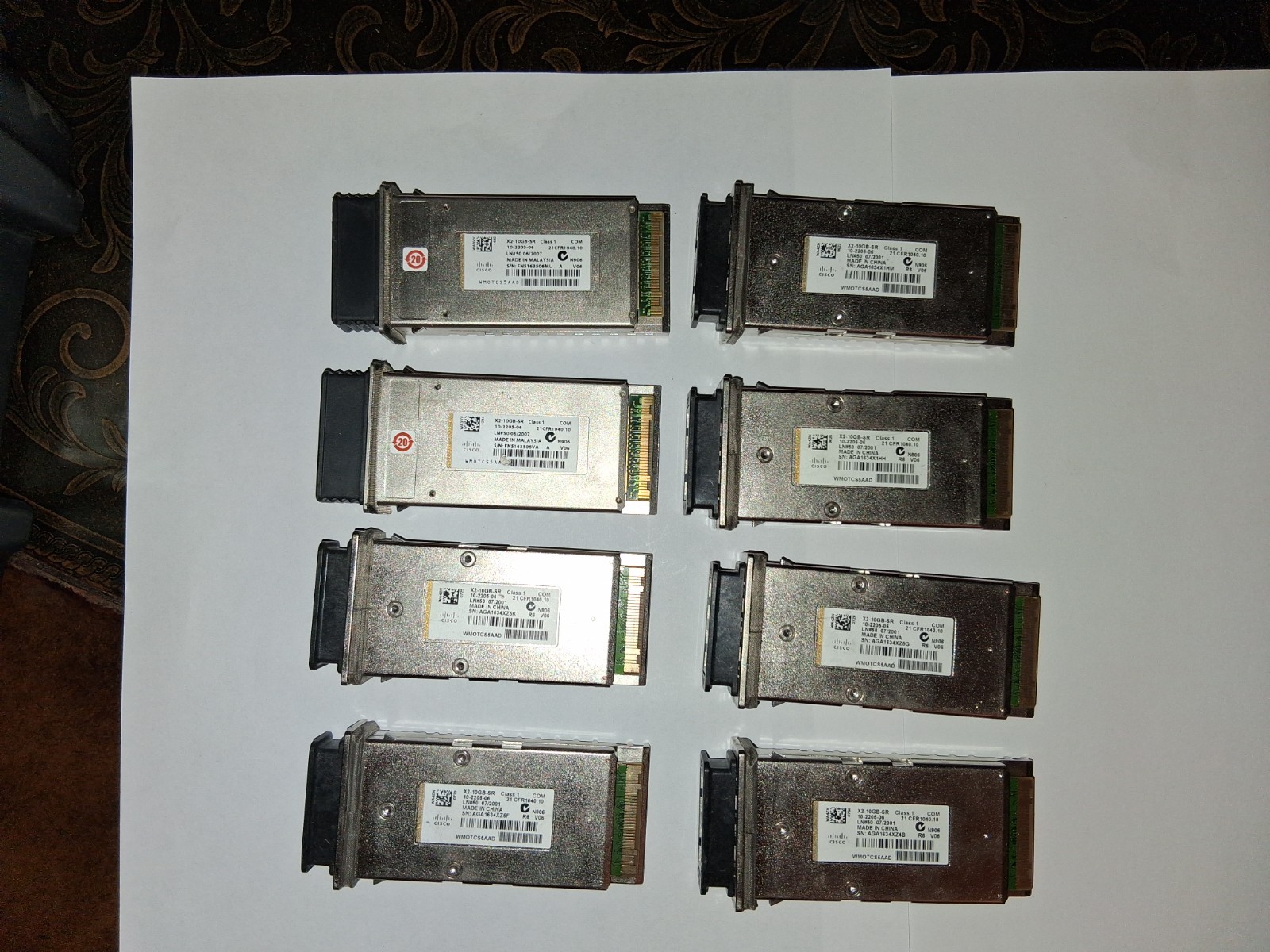 8x Cisco X2-10GB-SR Original 10 Gigabit Ethernet Transceivers Module 10-2205-06