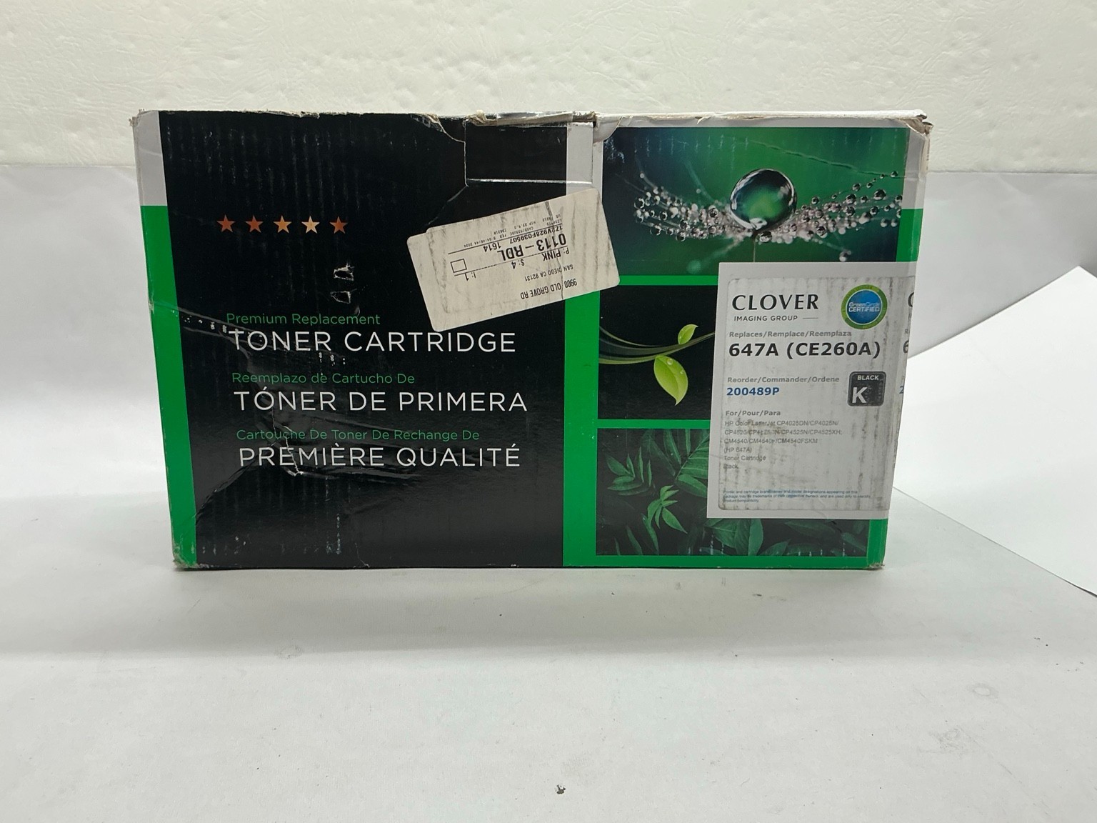 Genuine Clover 647A CE260A BLACK Toner Cartridge LaserJet Factory Sealed Ink