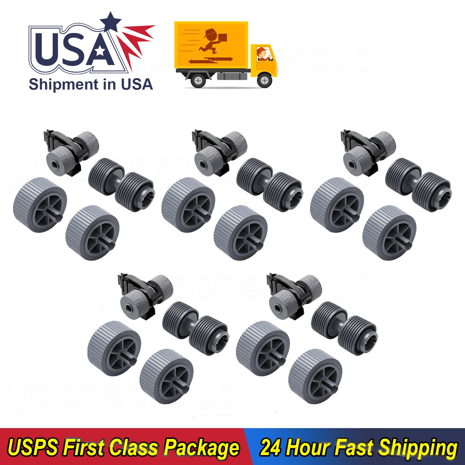 5Kits Scanner Feed Pickup Pick Brake Roller for Fujitsu fi-7600 fi-7700 fi-7700S