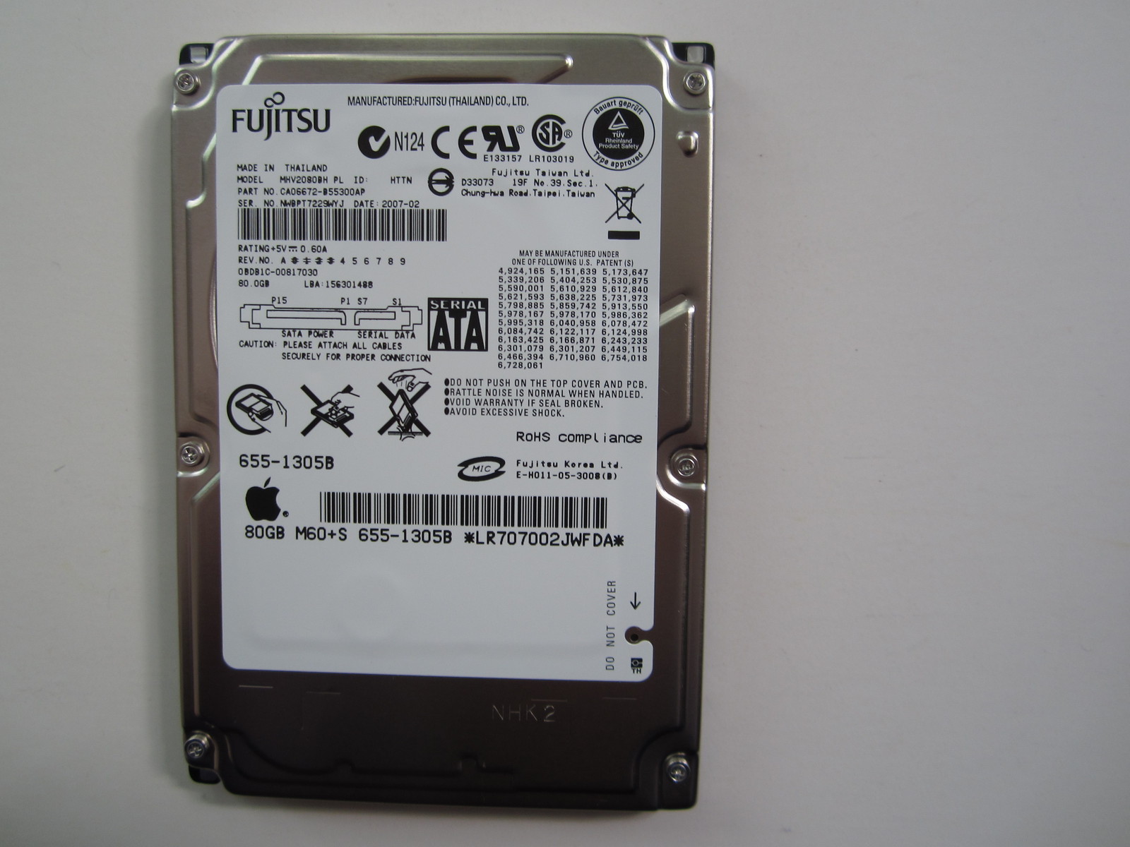 NEW Sealed MHV2080BH PL 80GB Fujitsu 2.5" Hard Drive CA06672-B55300AP