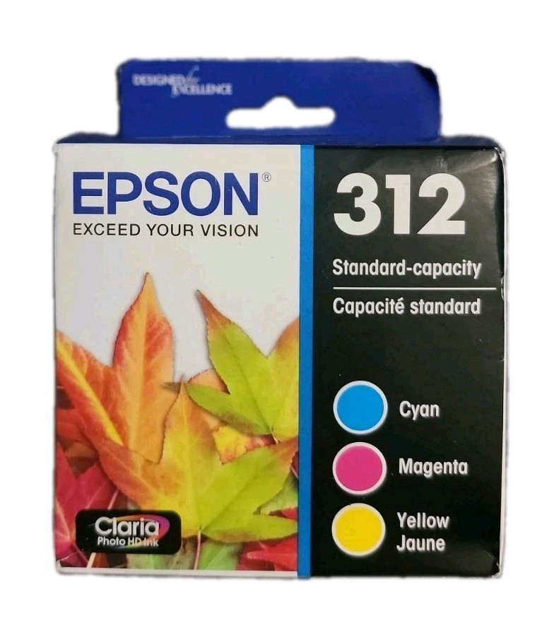 Epson 312 T312923-S Claria Photo HD Standard Capacity Ink Cartridges Exp 10/2028