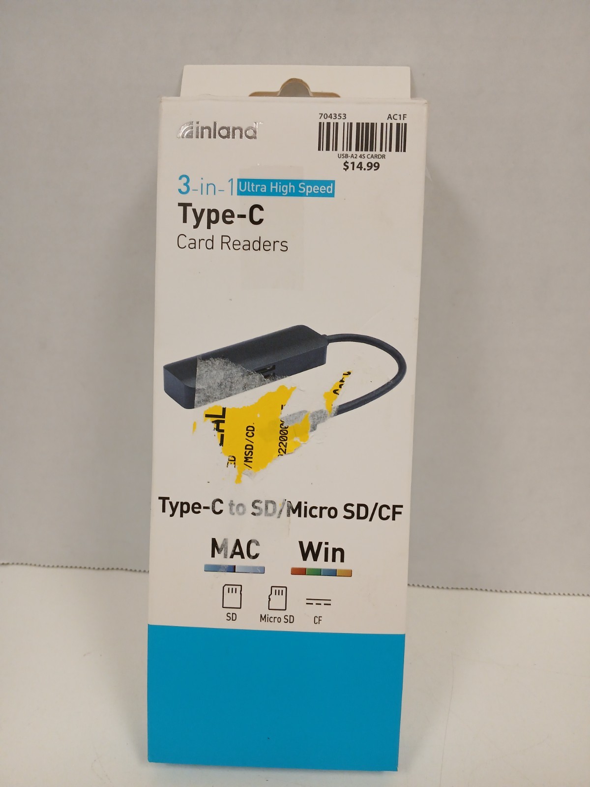 Inland 3-in-1 Type C Card Reader