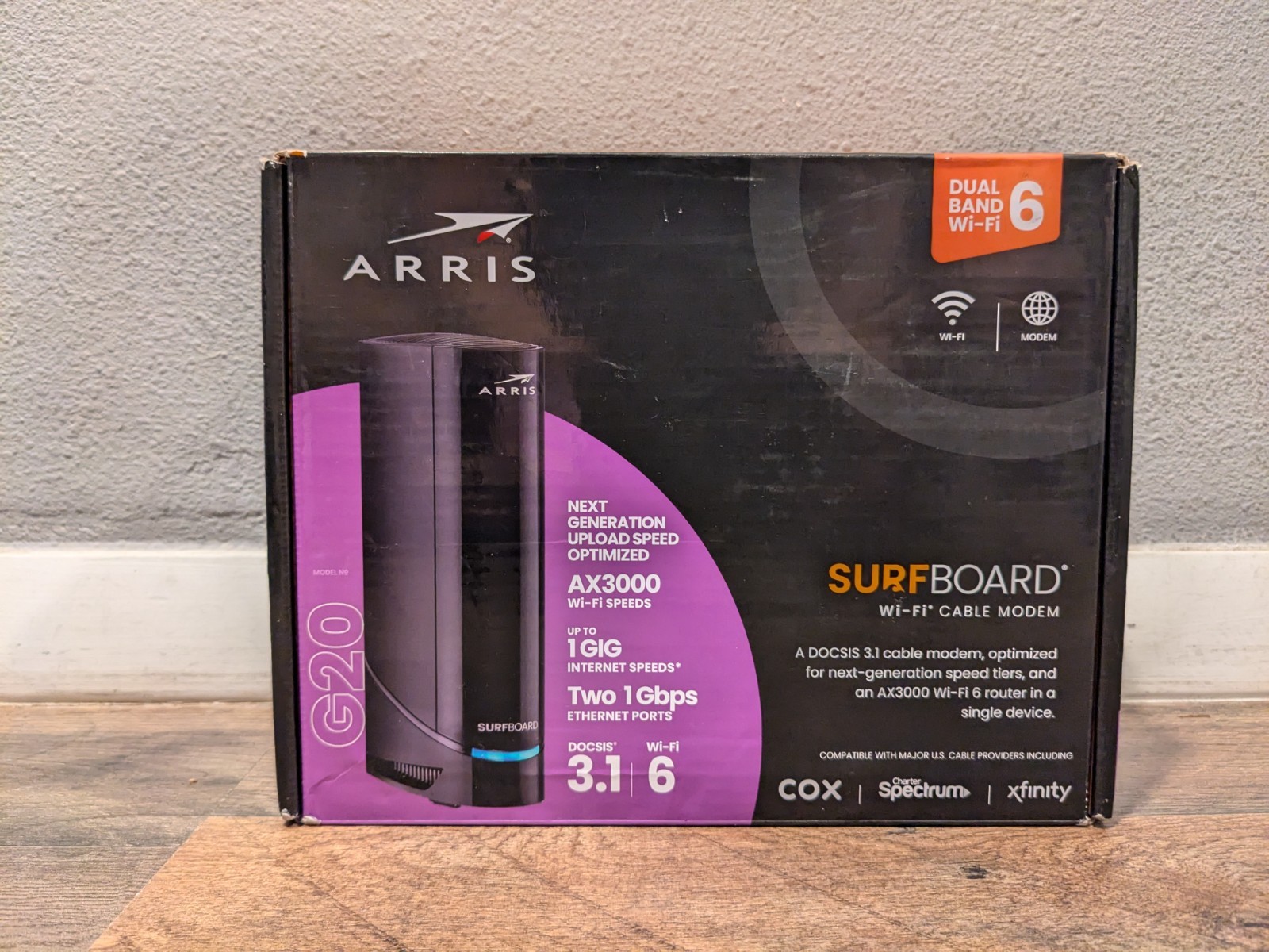 ARRIS G20 DOCSIS 3.1 Cable Modem & AX3000 WiFi 6 Router +TESTED