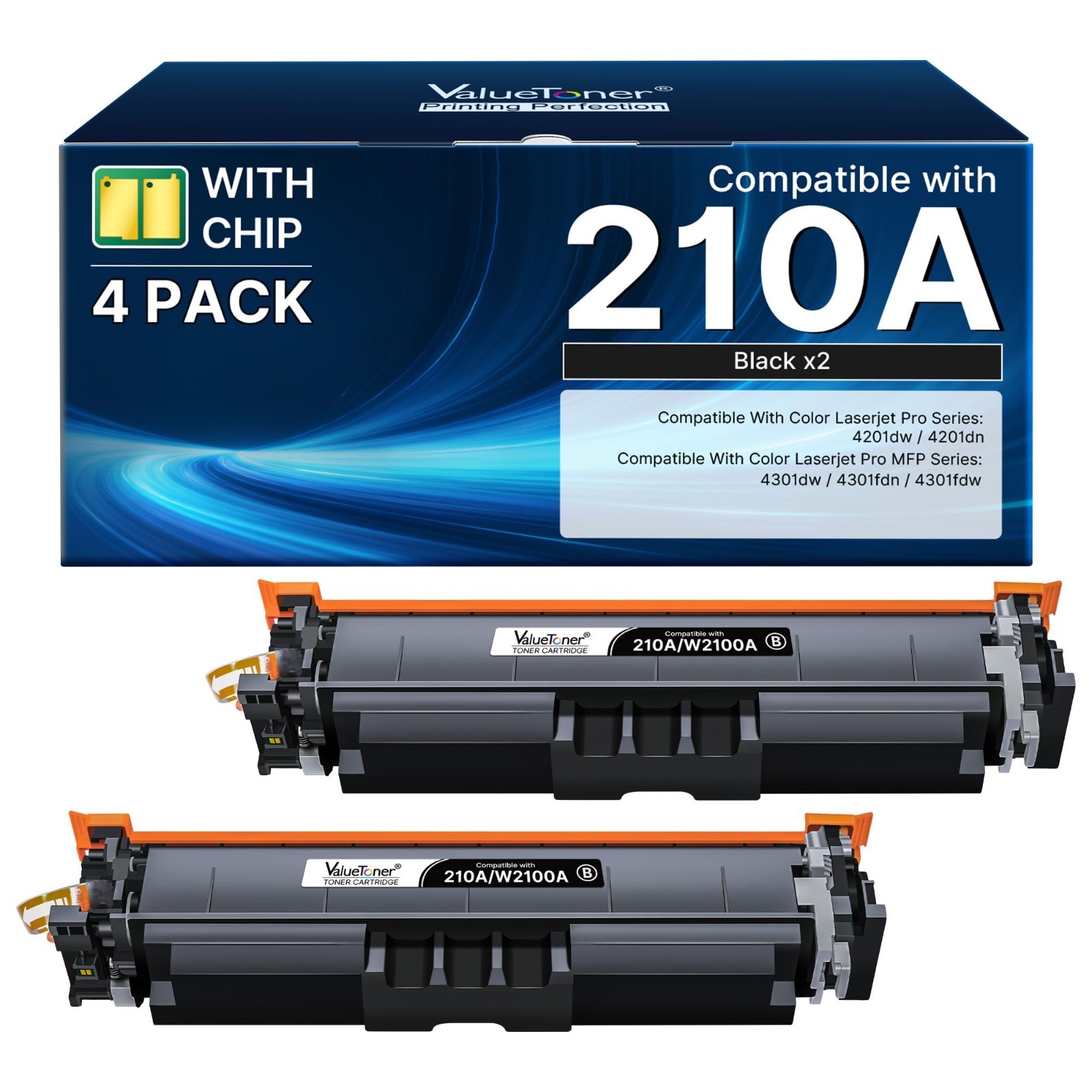 NEW 210A Black Toner Cartridges 2 Pack for HP 210X Compatible Color Laserjet Pro