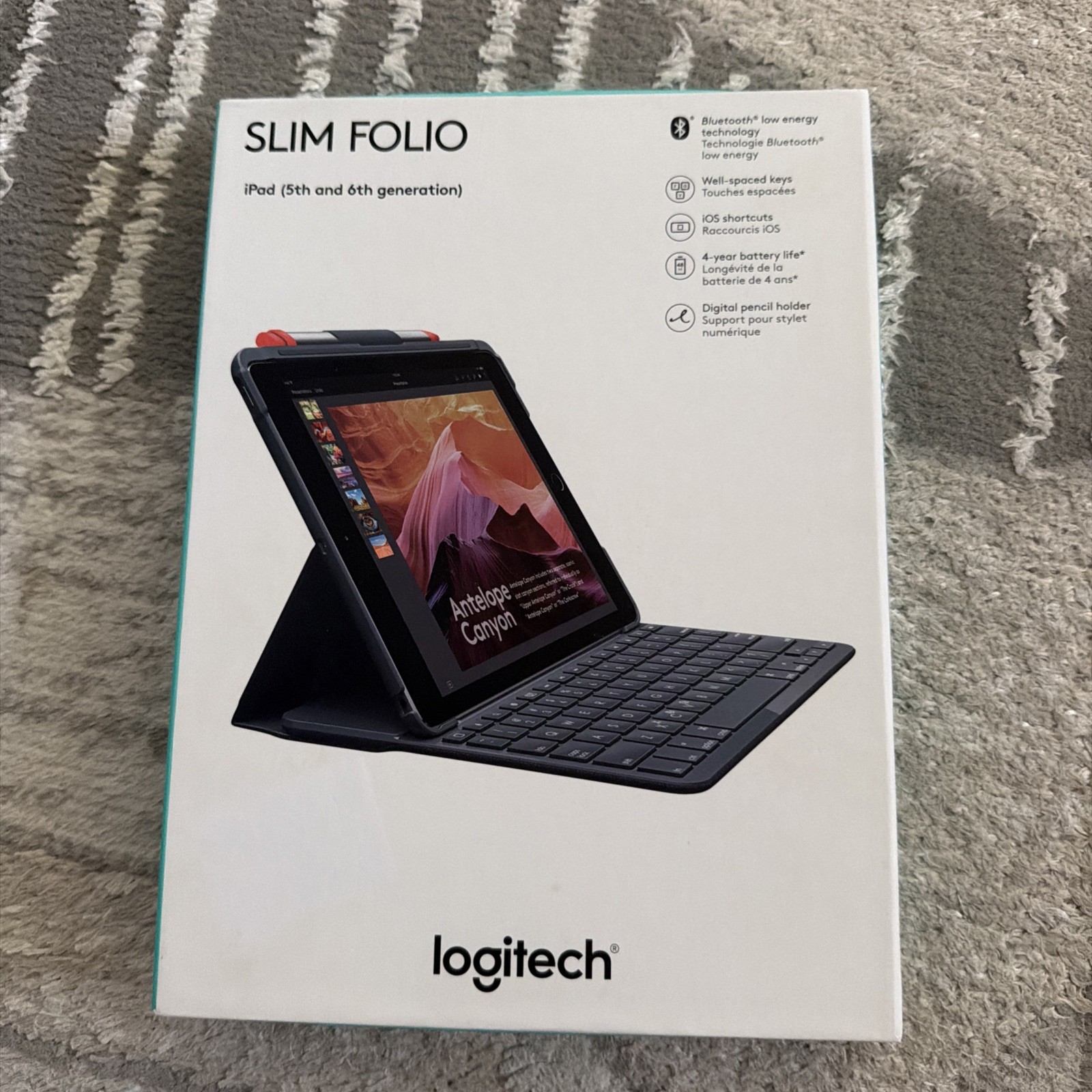 Logitech Slim Folio Keyboard Case for Apple iPad 5th/6th Gen. - Black
