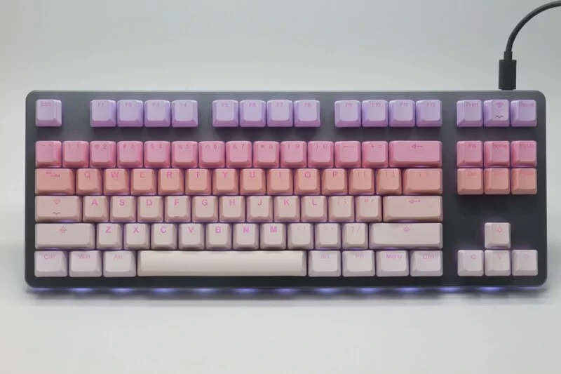 Tai-hao Sakura Michi Keycaps 141-Keys OEM Profile PBT Backlit, US Layout