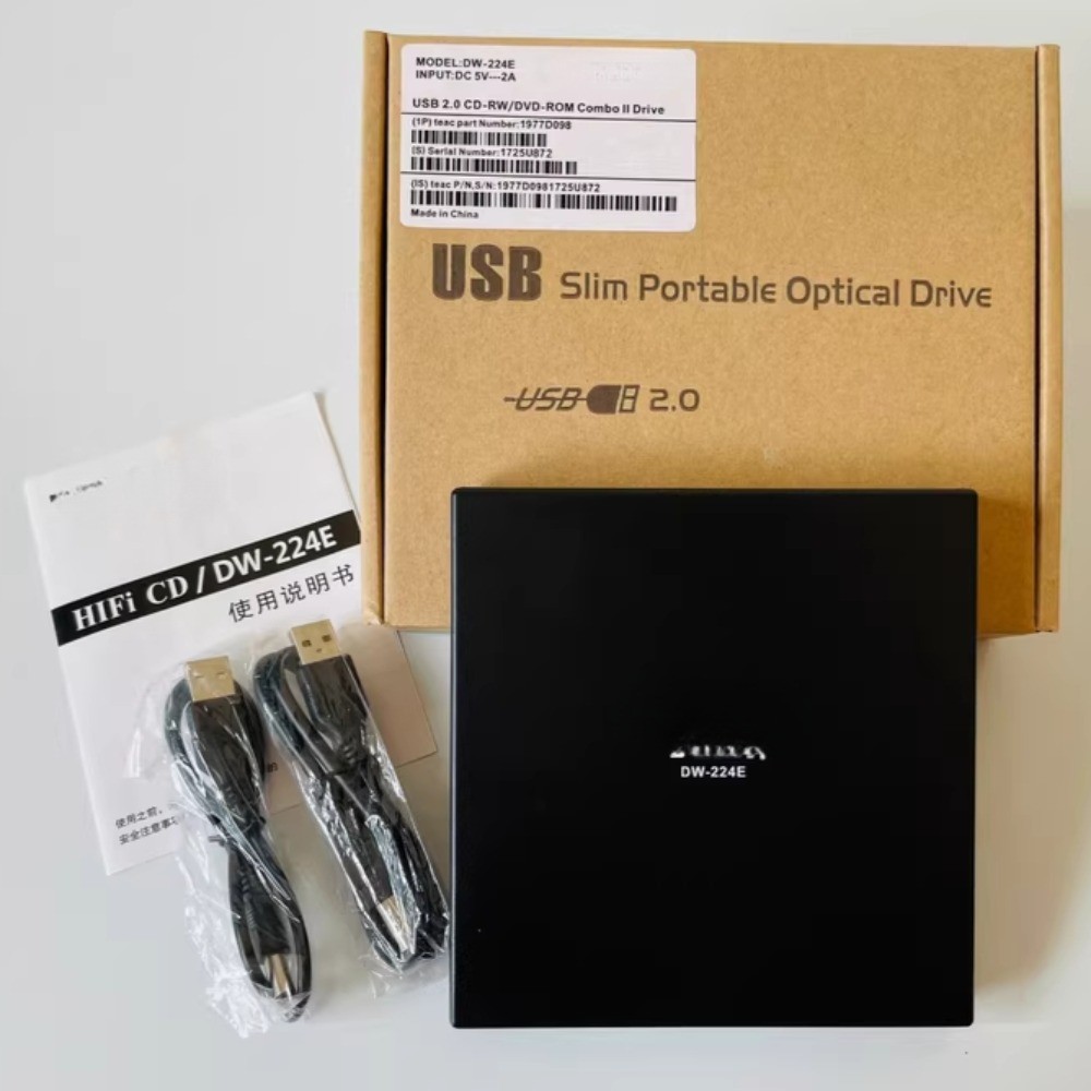 Original For TEAC DW-224E USB2.0 Hifi CD External Optical Burner Drive F/Windows