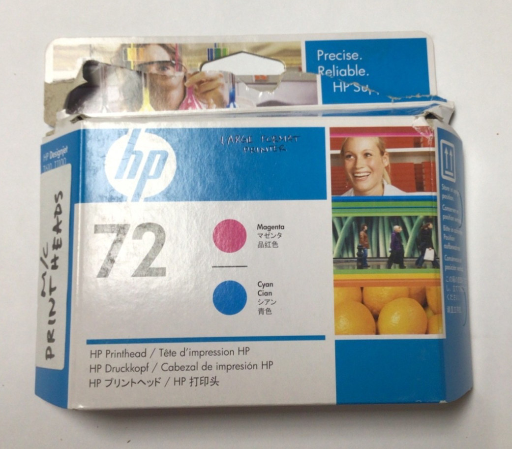 Genuine HP 72 Magenta/Cyan C9383A Printhead Ink open box  11-2009
