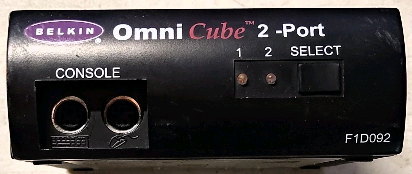 Belkin F1D092 Omni Cube 2-Port PS/2 KVM CPU Switch Box