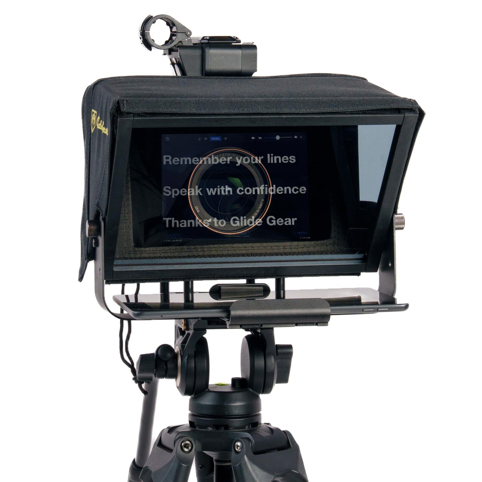 Glide Gear TMP 100 Teleprompter – DSLR, Tablet, Smartphone – 12" Glass
