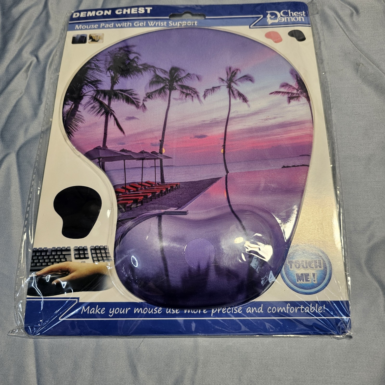Mouse Pad with Gel Wrist Rest Support Non Slip Backing 