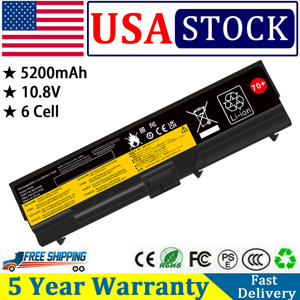 70+ 45N1000 Battery for Lenovo ThinkPad T430 T530 W530 L430 45N1001 45N1005 Fast